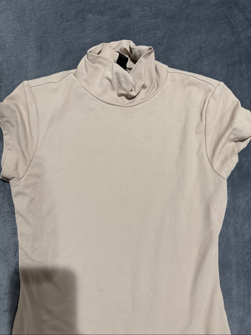 Forever 21 Cream Short-Sleeve Turtleneck Maxi Dress - Picture 2 of 3